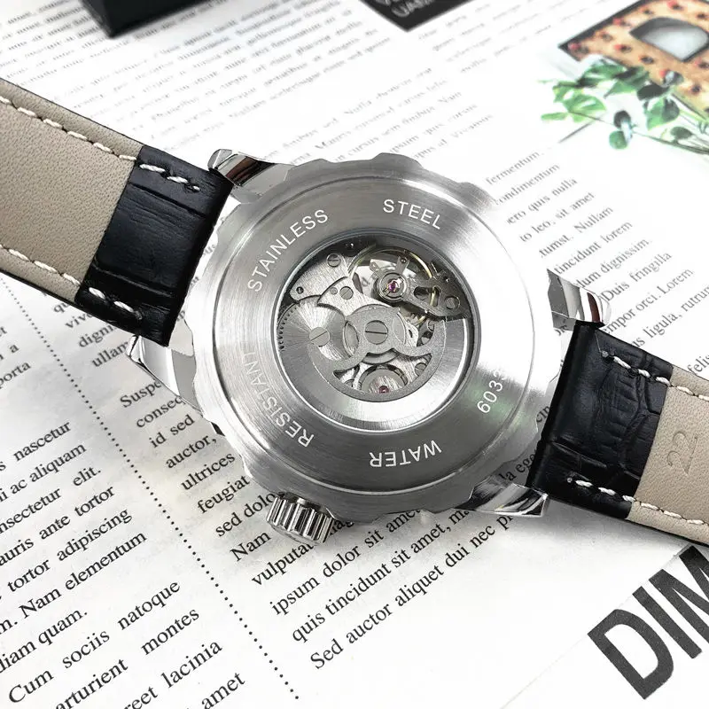 شاهد ساعة ميكانيكية أوتوماتيكية للرجال موضة جديدة 2025