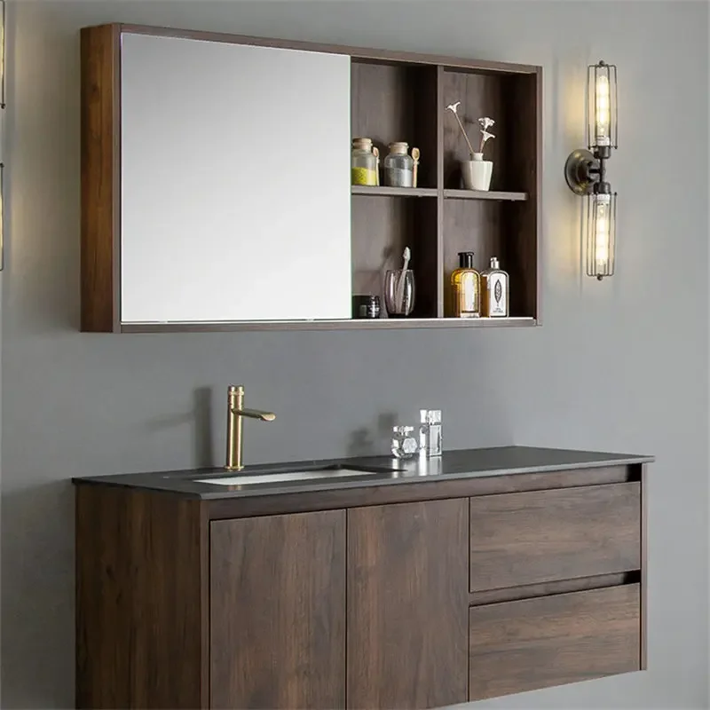 

-Оптовая продажа деревянного дизайна плавающего туалетного столика для ванной комнаты и