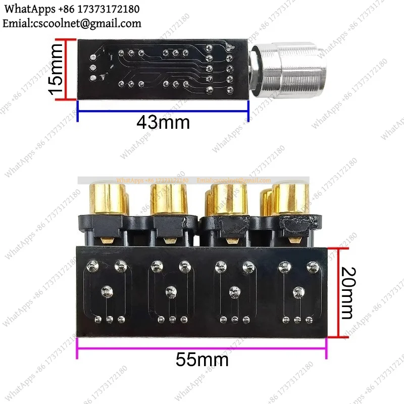 k06 GHXAMP AV Audio Signal Switching Board 3-Way Dual Channel RCA Switcher Rotary Selector