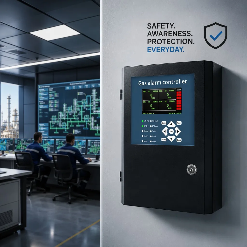 128 Channel Gas Alarm Control Panel PowerBus 2-Wire Wall-mounted Monitoring System RS485 for Industrial Plant