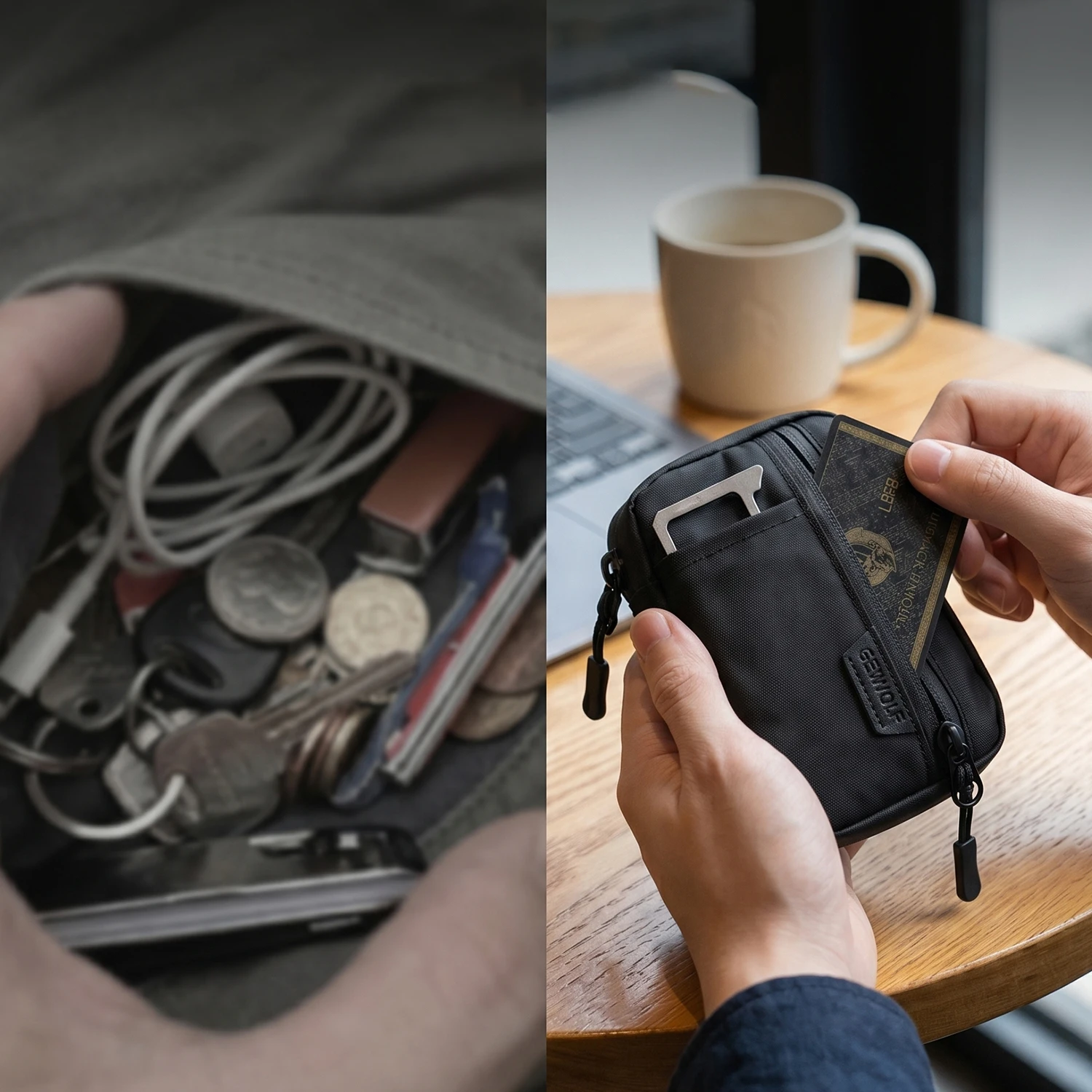 Outdoor X-PAC Multi-Functional EDC Wallet Key Pouch Earphone Case Coin Purse Portable Card Holder Bag EDC Pouch Organizer view 4
