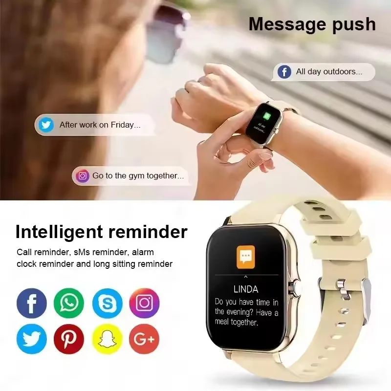 2026 New Smart Watch 1.44''HD Screen Bluetooth Call Sleep Blood Oxygen Pressure Health Monitoring Watches For Women Men Ht30