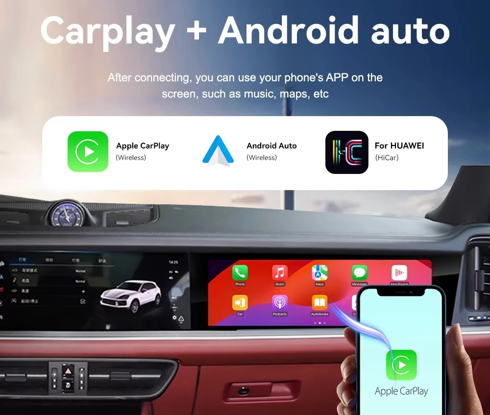 15 Inch Carplay 2024 Upgrade Co-Pilot Screen for Cayenne 2024 Car Navigation Multimedia Display Screen Player