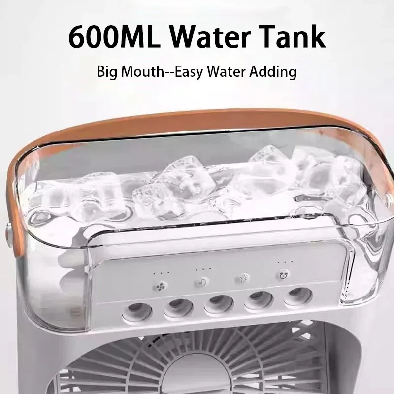 3 in 1 USB-Nebel lüfter Luftbe feuchter mit 7 Farben Nachtlicht-Timer 3 Geschwindigkeiten leiser Tisch ventilator für Büro zu Hause 180 ° Winkel einstellen