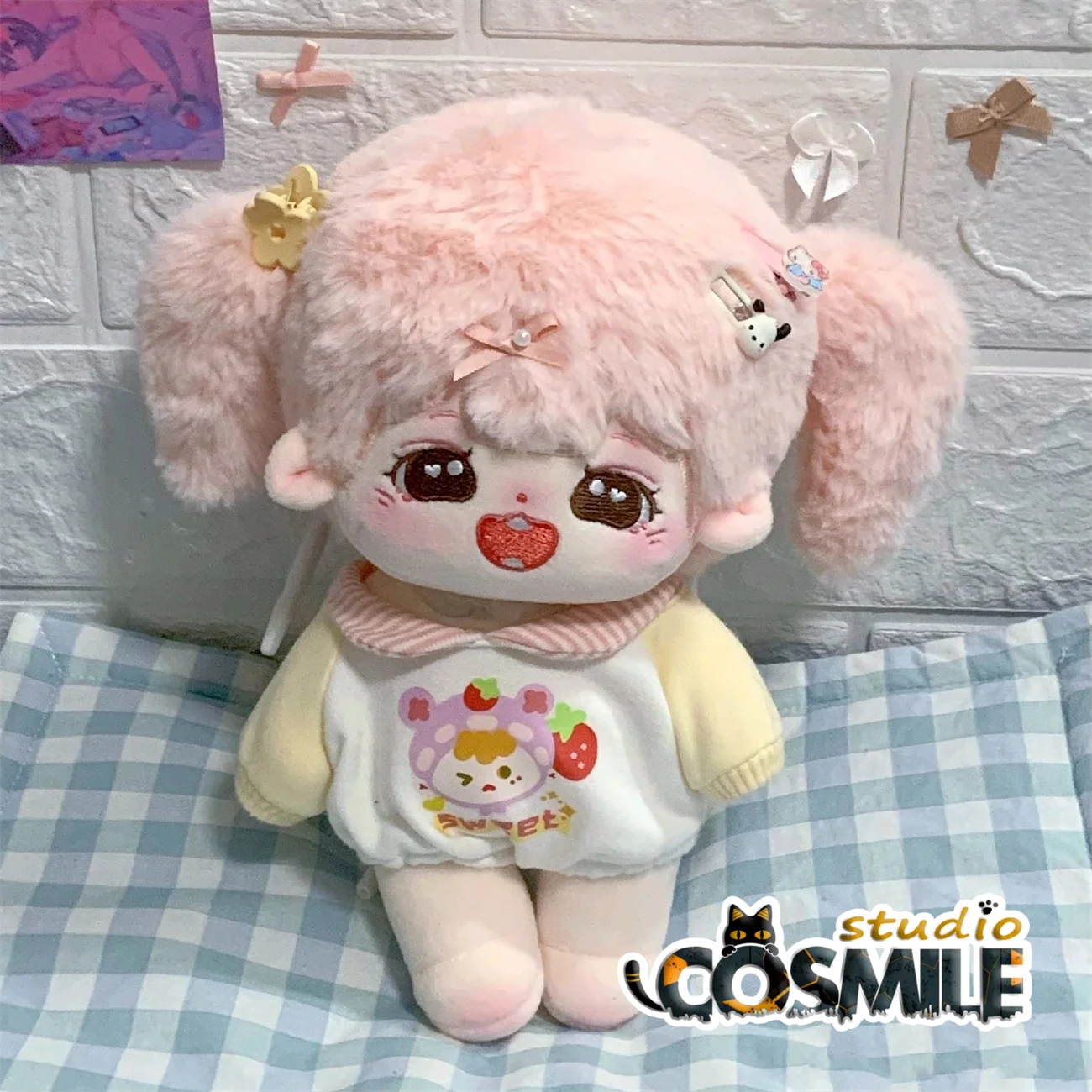 

No attributes Monster Strawberry Princess Smiley Girl Stuffed Plushie Plush 20cm Plush Doll Toy Body Gift Sa XY