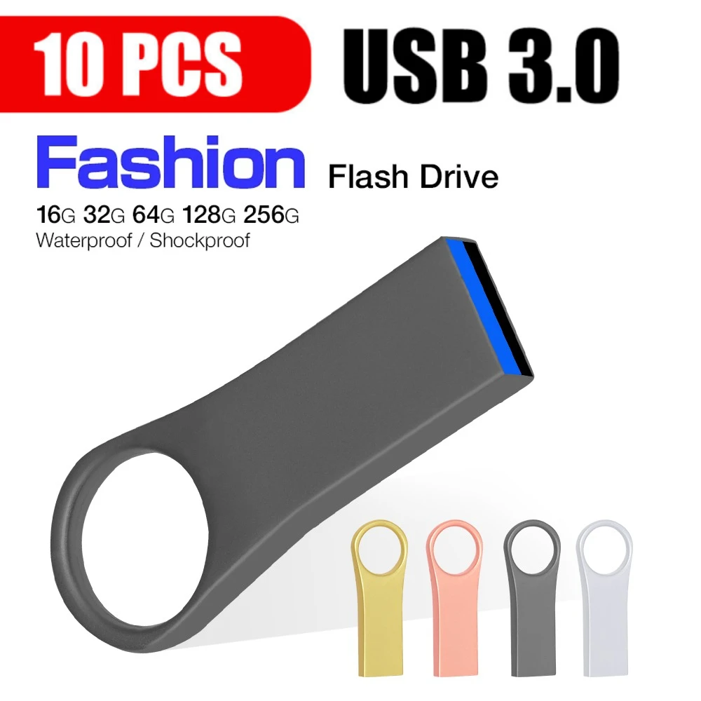

10pcs Waterproof Mental Pendrive 4GB 3.0USB Flash Drives for Office Workers Company Information Memory Gifts for Photography