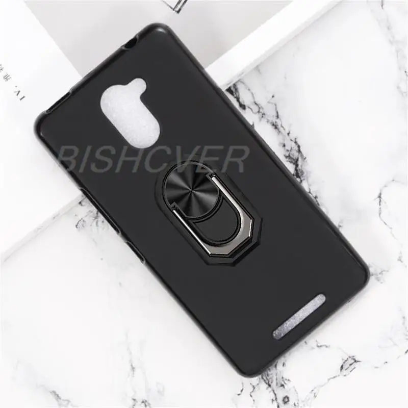 Magnet Phone Case For BQ Aquaris U Plus Shockproof Soft TPU Silicone Cover On For BQ Aquaris U Plus Case With Ring Holder