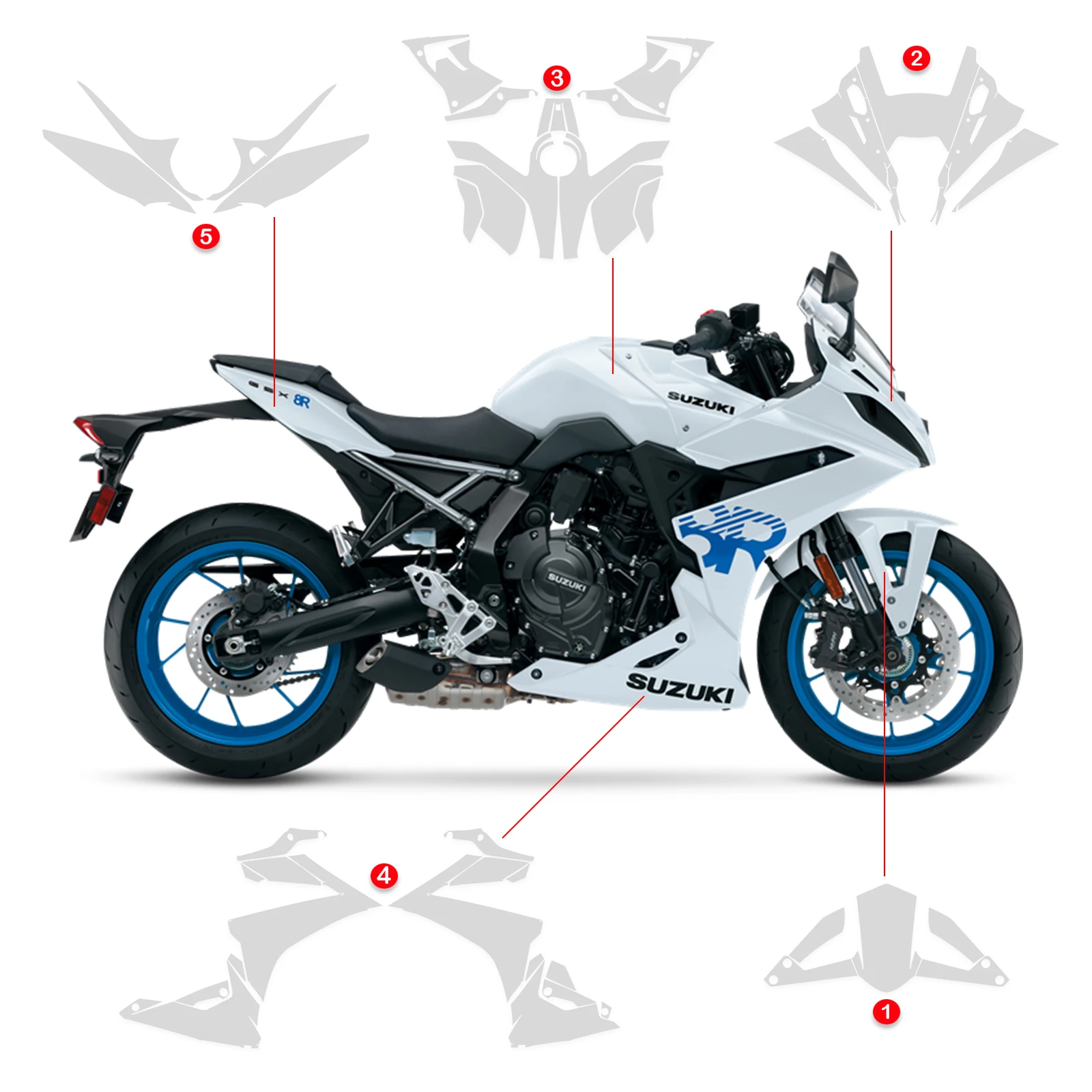 GSX-8R PPF For SUZUKI GSX-8R Protective Film TPU Paint Protection Film Motorcycle Anti-scratch Transparent Bodykit 2024-2026