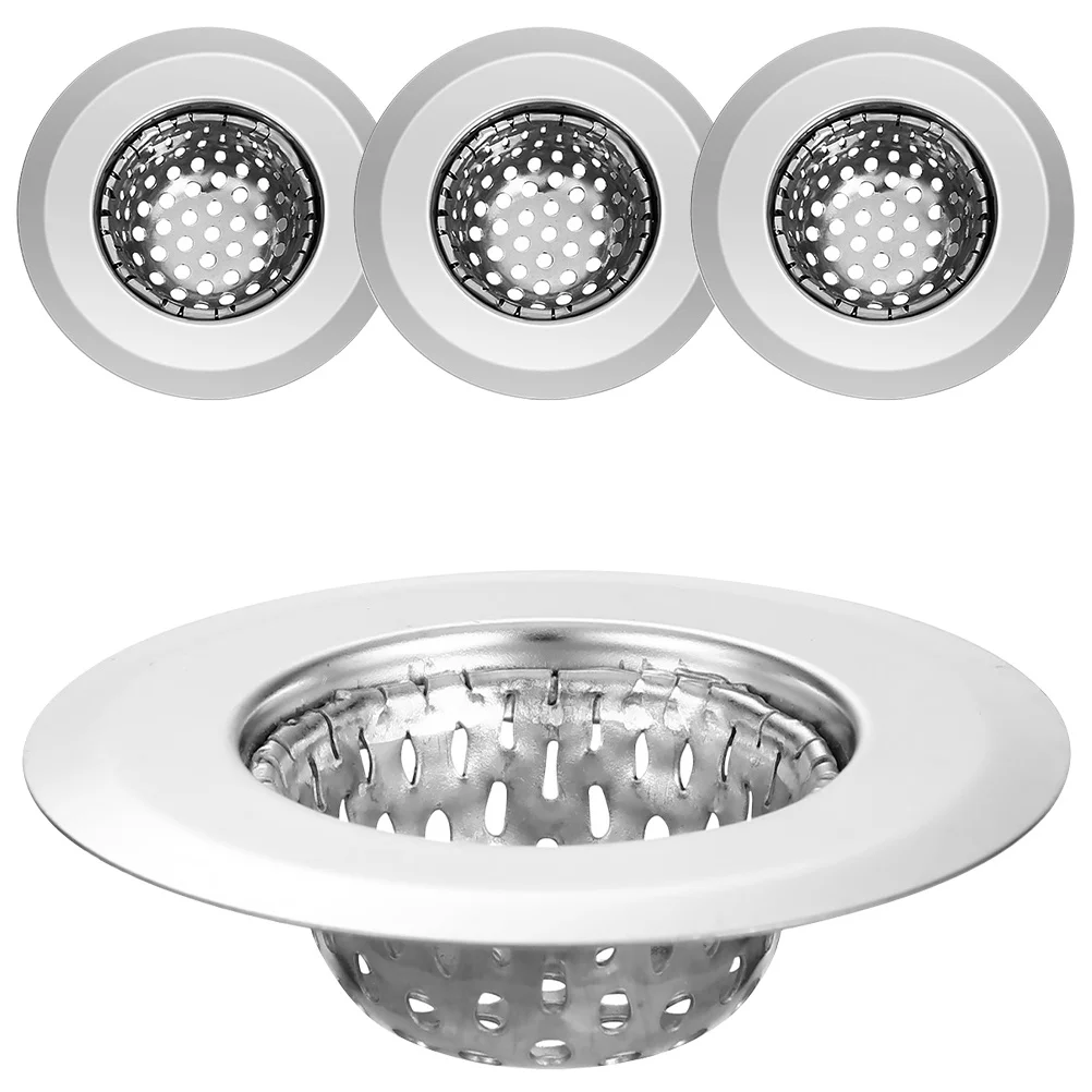 4 قطعة فلتر الفولاذ المقاوم للصدأ 5.5 سنتيمتر ضيق الترشيح مصفاة استنزاف المطبخ لقايا بقايا الطعام الشحوم قابلة لإعادة الاستخدام دائم #5