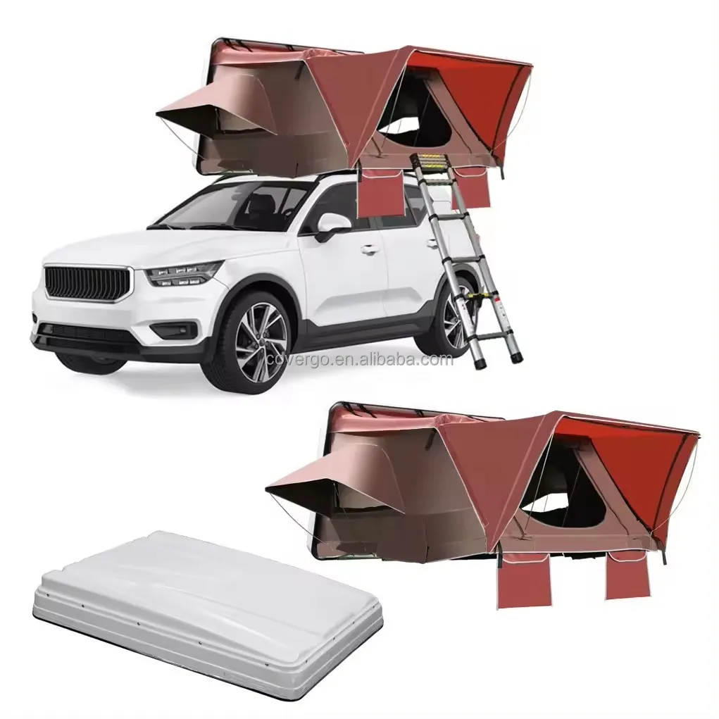 Wholesale New Design ABS Hard Shell Large Size 3-4 Person Outdoor Camper Car 4x4 Car Roof Top Tent