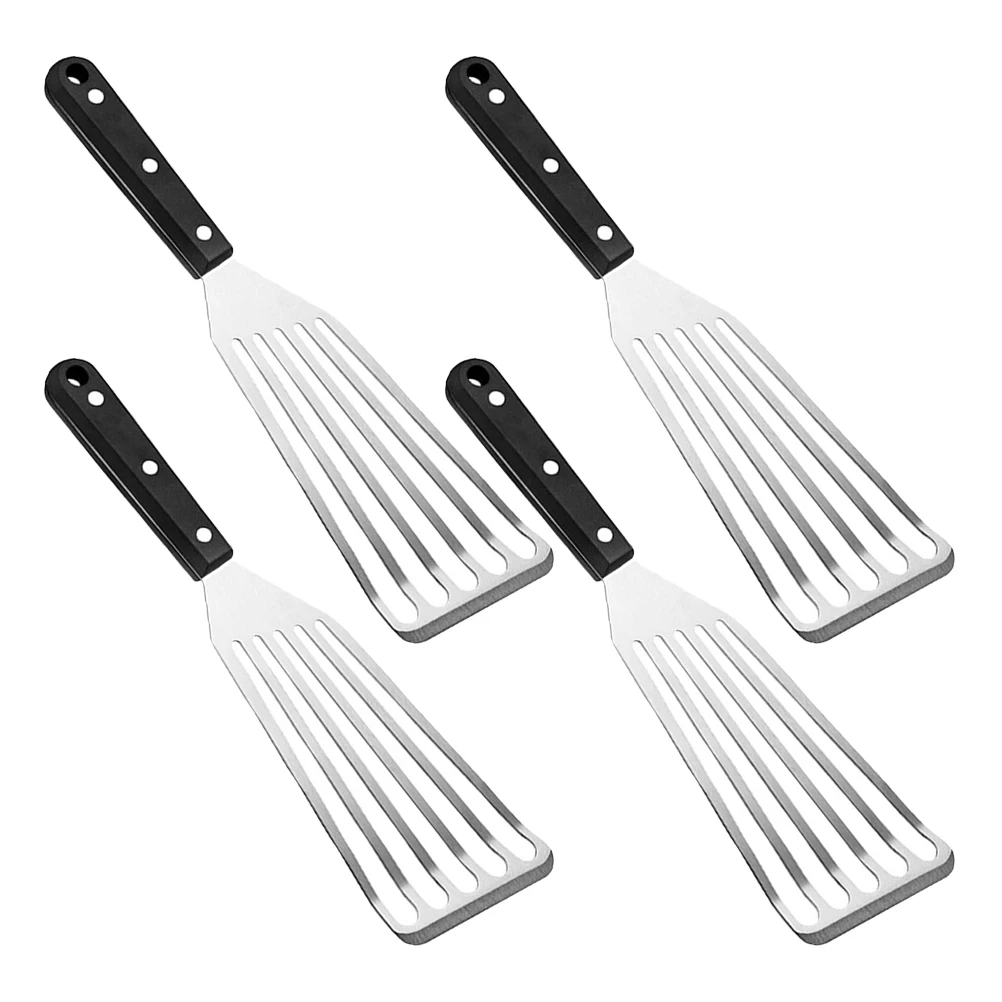 

4pcs Stainless Steel Frying Ergonomic Handle Fish Kitchen Cooking Tool Heavy Duty Restaurant Household Use Wok Shovel Steak