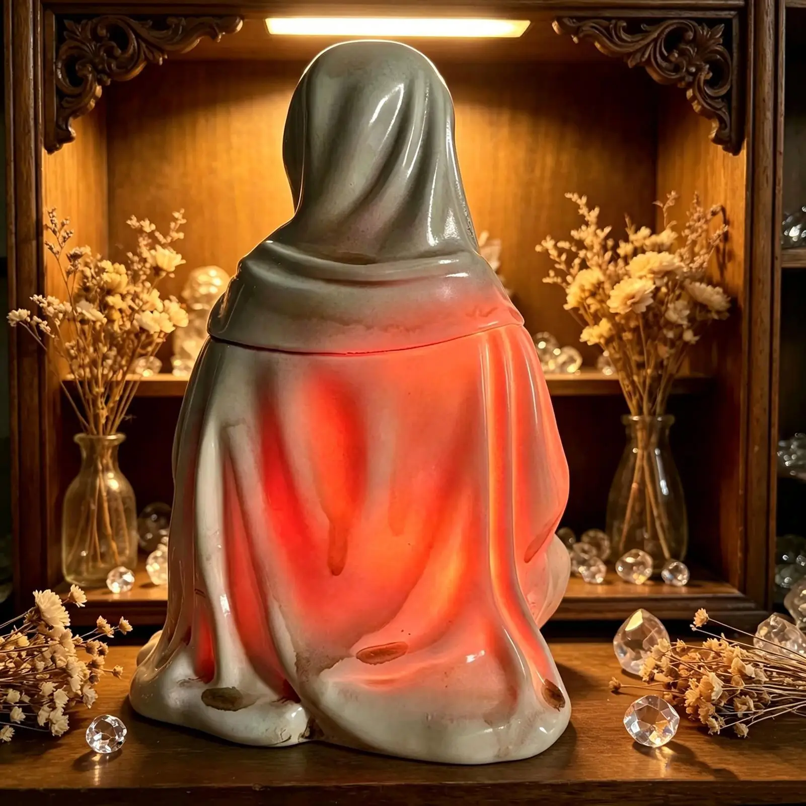 Halloween Statue Resin Reaper Skull With Light Halloween Glowing Statue For Bedroom Study Room Office Desk Bookshelf Entrance