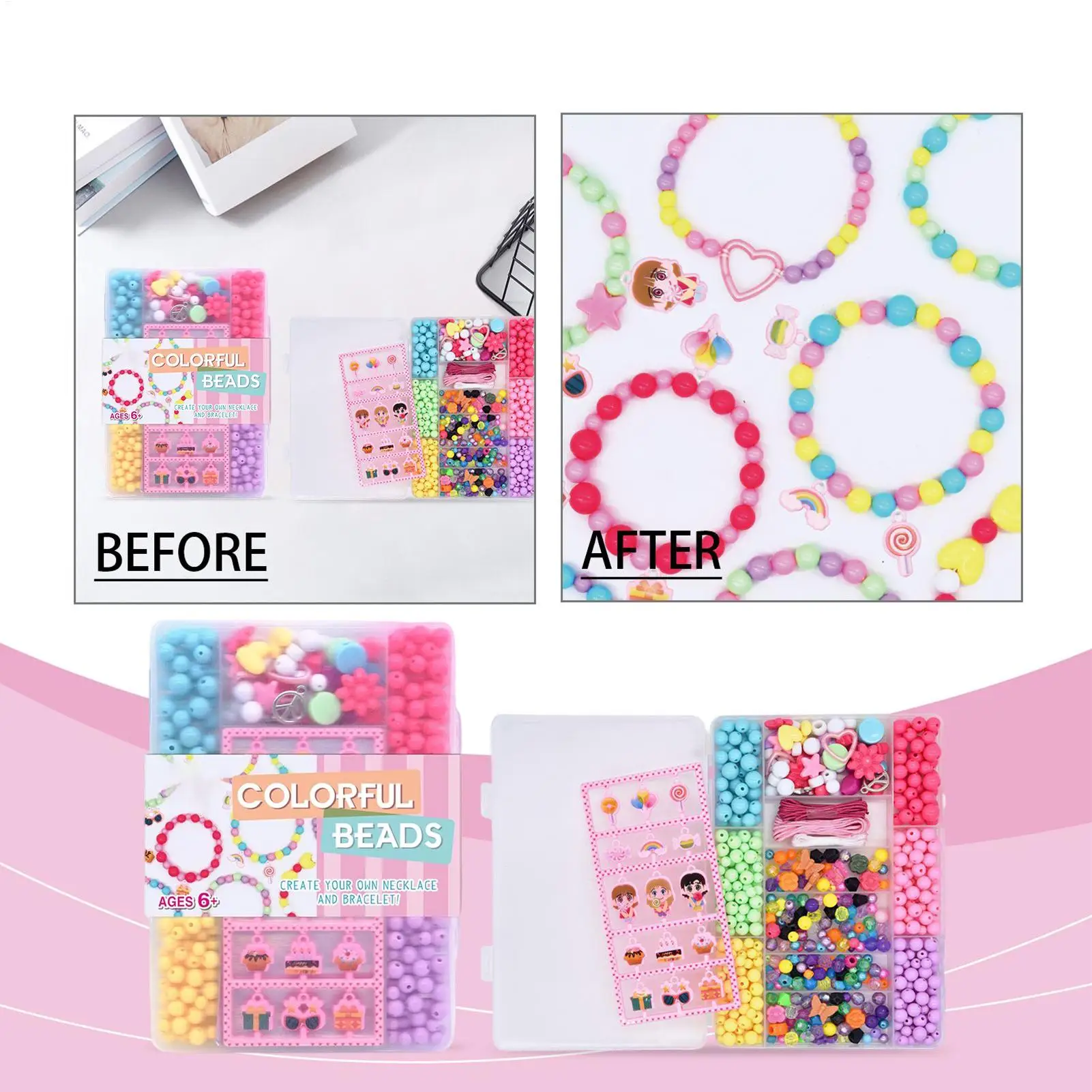 Pulseira contas fazendo amizade pulseira contas artesanato criativo projeto suprimentos conjunto de brinquedos para filha crianças da criança meninos