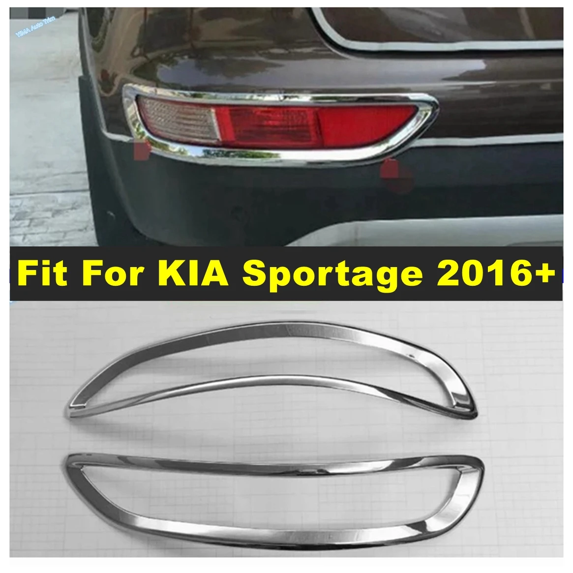 

ABS Auto Rear Fog Light Lamp Decor Panel Cover Trim For KIA Sportage 2016 2017 2018 Modling Garnish Exterior Accessories Bright