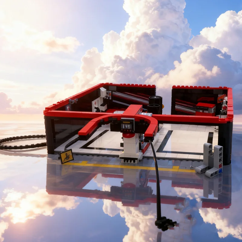 

687 шт. MOC Formula 1 Гараж Pit City Champions Супер модель автомобиля Строительные рождественские подарки Блоки Строительная игрушка Образовательный кирпич