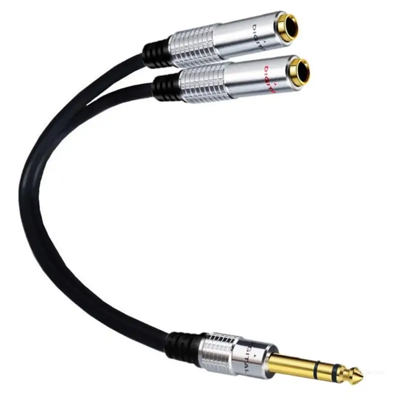 6.35mm 1/4 inch Stereo TRS Male to 2 Dual 6.35mm Mono-TS-Male Y-Splitter Cable Dropship