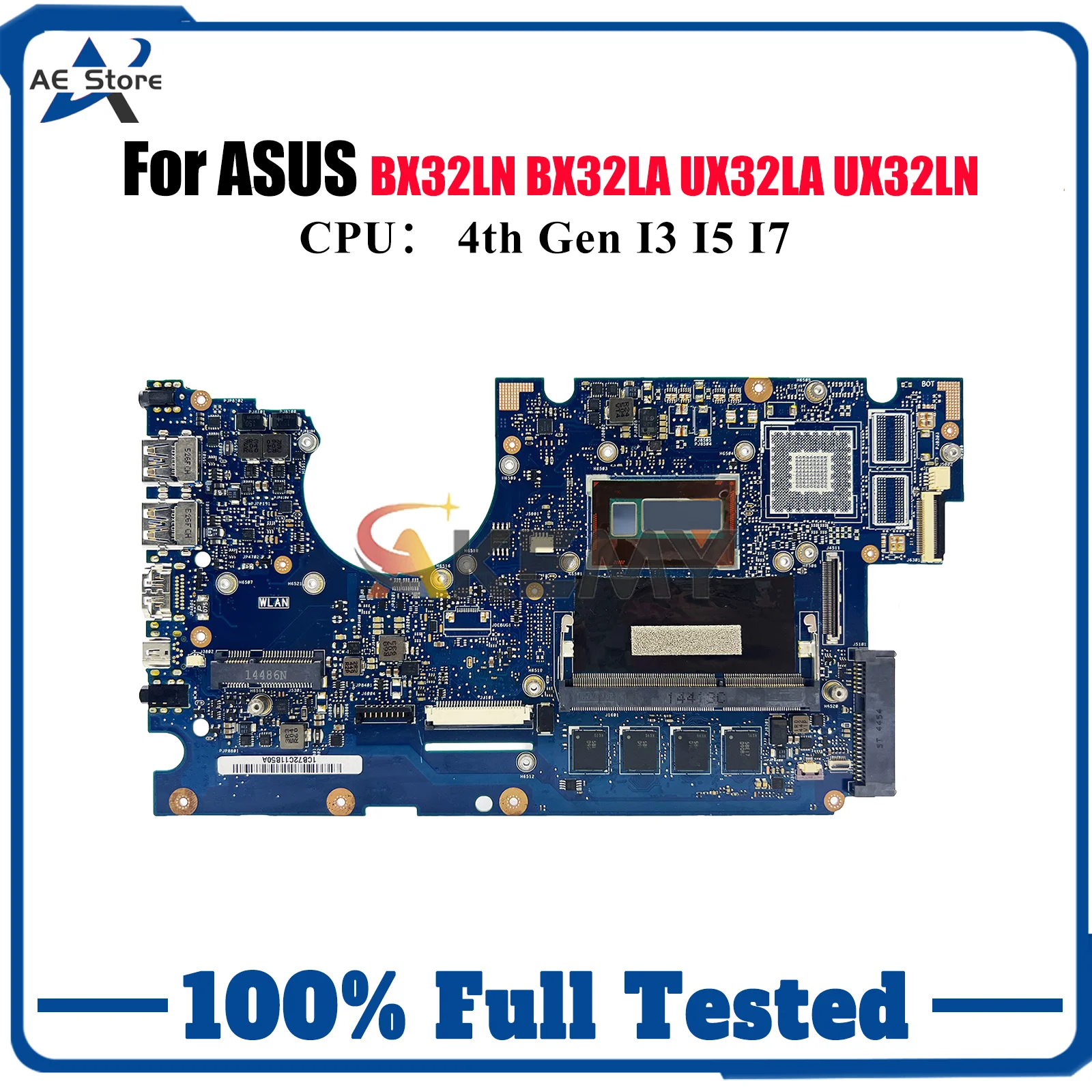 

UX32LA Laptop Motherboard For ASUS ZenBook BX32LA UX32L UX32LA UX32LN BX32LN Notebook Mainboard With I3 I5 I7 CPU 100% tests OK
