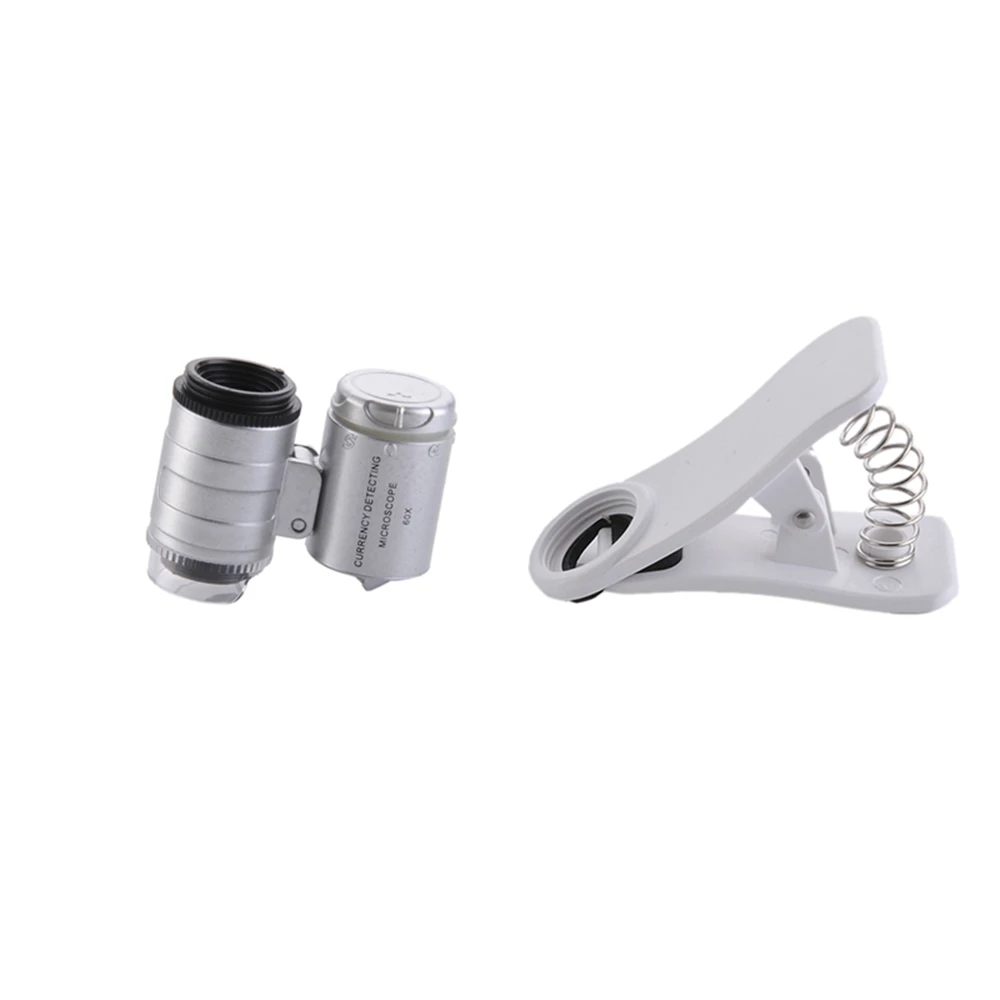 60x Zoom Universal Cell Phone Loupe Microscope Lens Magnifier Micro Camera For iPhone 6 5S 4S Samsung Holder Color Random