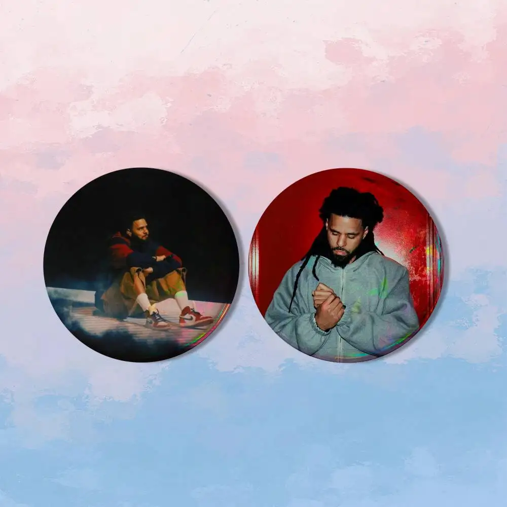 Rapper Jermaine Lamarr J.Cole 2 piece set Pins Creativity Printed Pictures Text Metal Lapel Badges Brooches Jewelry Gift