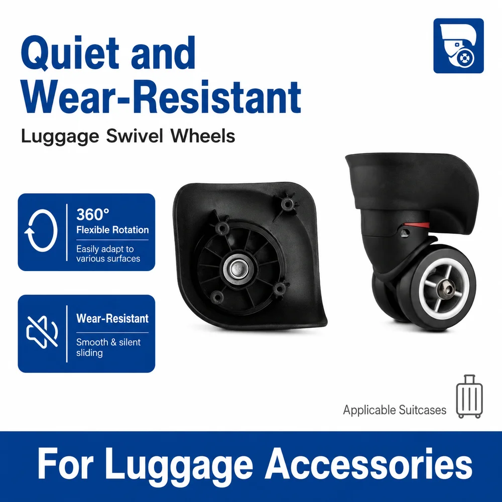 Universal Luggage Wheels For Hongsheng A-08-18 Luggage Wheels Compatible with Ruijun 360° Silent Smooth Swivel Caster Suitcase R