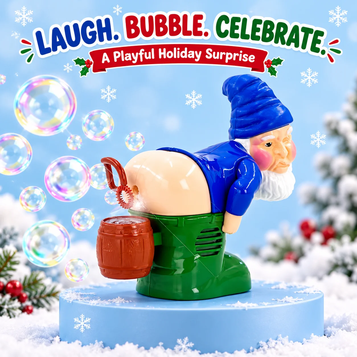 Hot Funny Christmas Santa Claus Farting Bubble Electric Music & Light Santa Gnomes Snowman Blow Bubble Novelty Newyear Xmas Gift