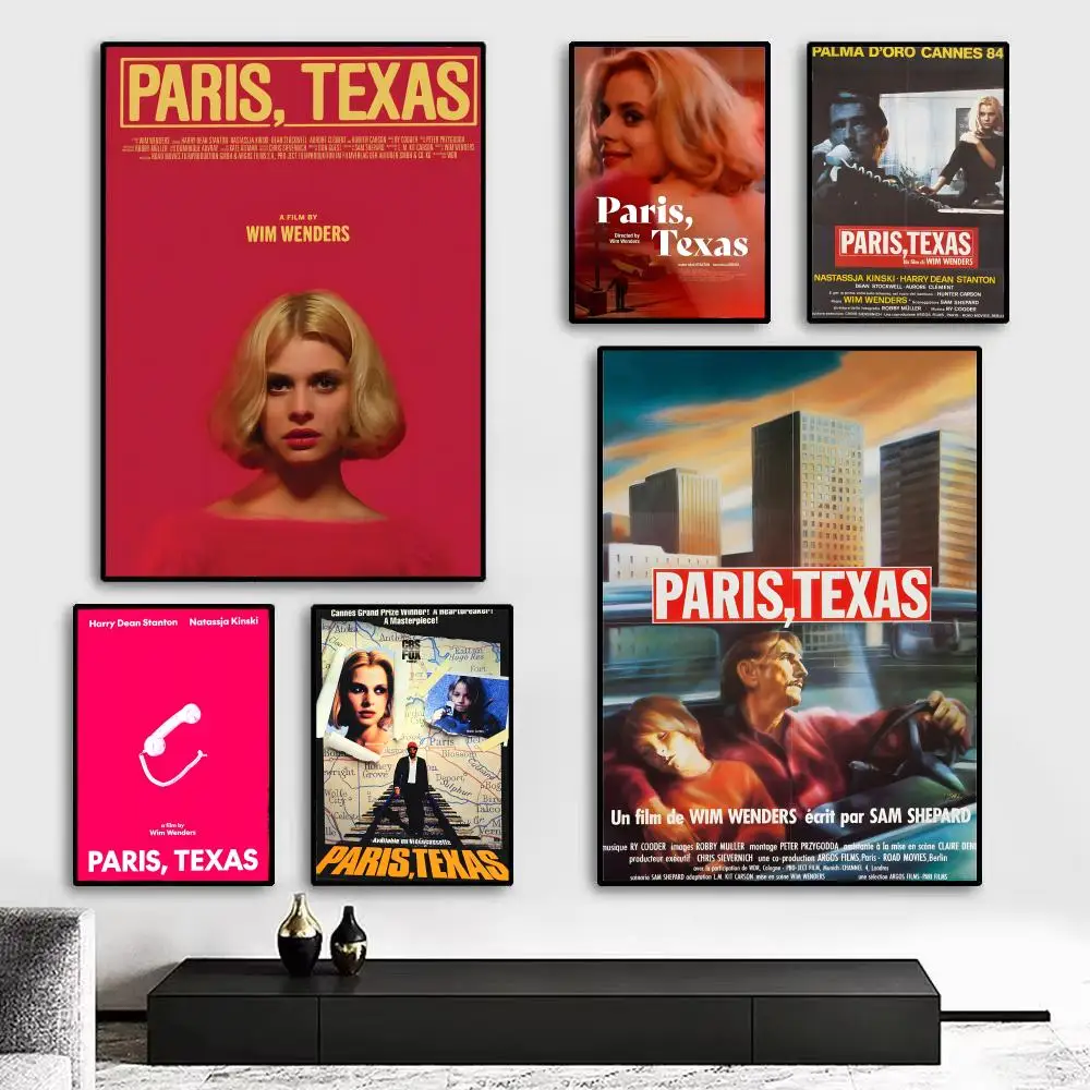 Klassischer Road-Movie-Poster „Paris Texas“, Kunstdruck, Wanddekoration, ideal für Wohnzimmer, Schlafzimmer, Bar, Salon und als Geschenk für zu Hause