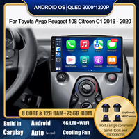 Android 14 For Toyota Aygo Peugeot 108 Citroen C1 2016 - 2020 Car Radio Auto Multimedia Player Stereo 4G WIFI Carplay DVR