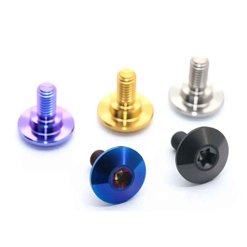 1/2/5Pcs M5 TC4 Titanium Alloy Bolts Round Head Torx Six-Lobe Lightweight Screws for Bicycle Motorcycle Bike Parts Accessories