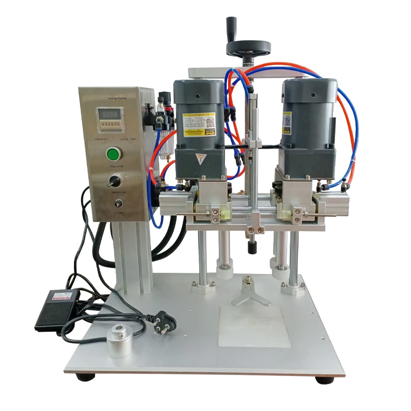 

Semi Automatic Desktop Pneumatic Plastic Capping Machine Beverage Water Spray Glass Bottle Capping Machine