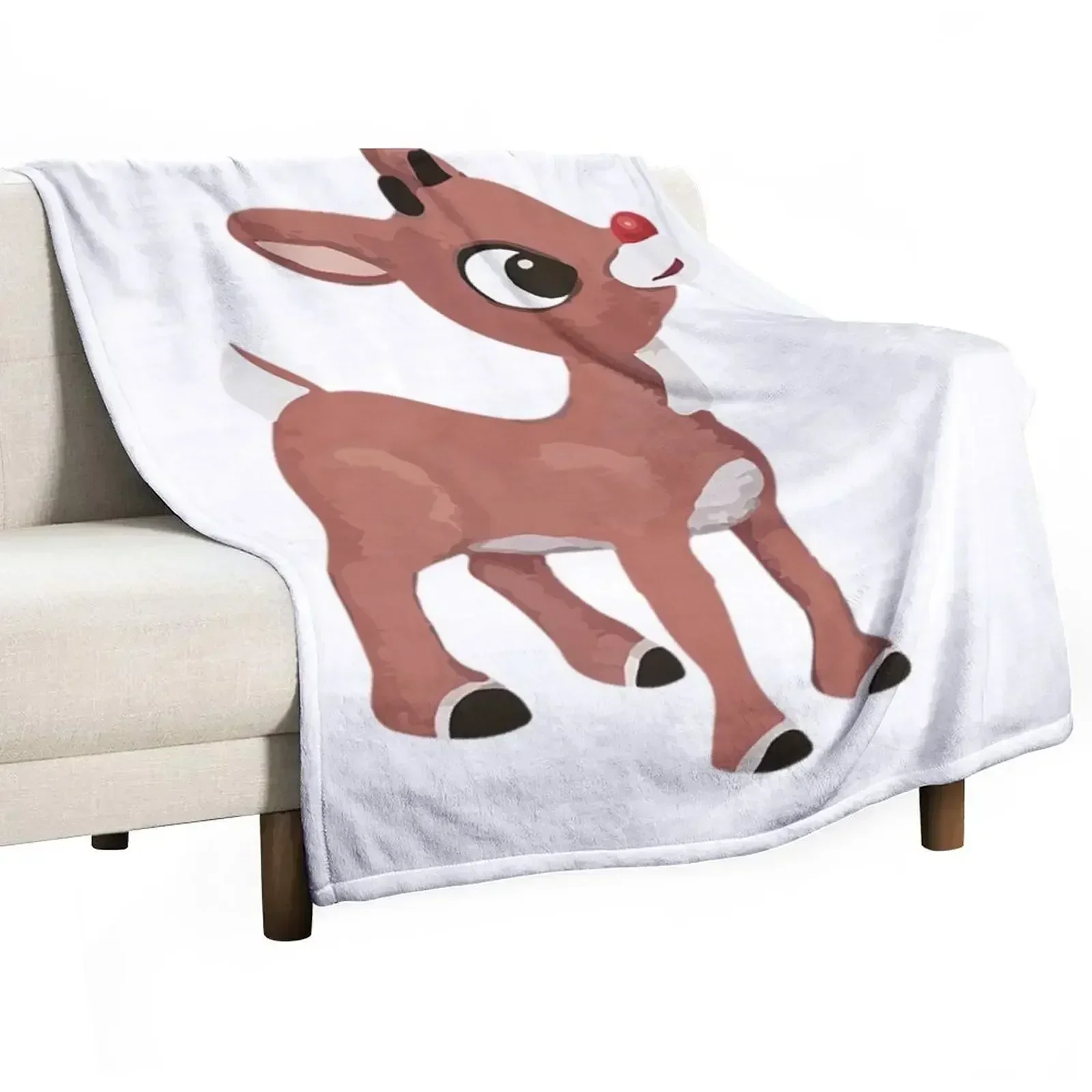 Classic Rudolph The Red Nosed Reindeer T-ShirtClassic Rudolph Throw Blanket For Sofa Thin Flannel Bed linens Thin Warm Blankets