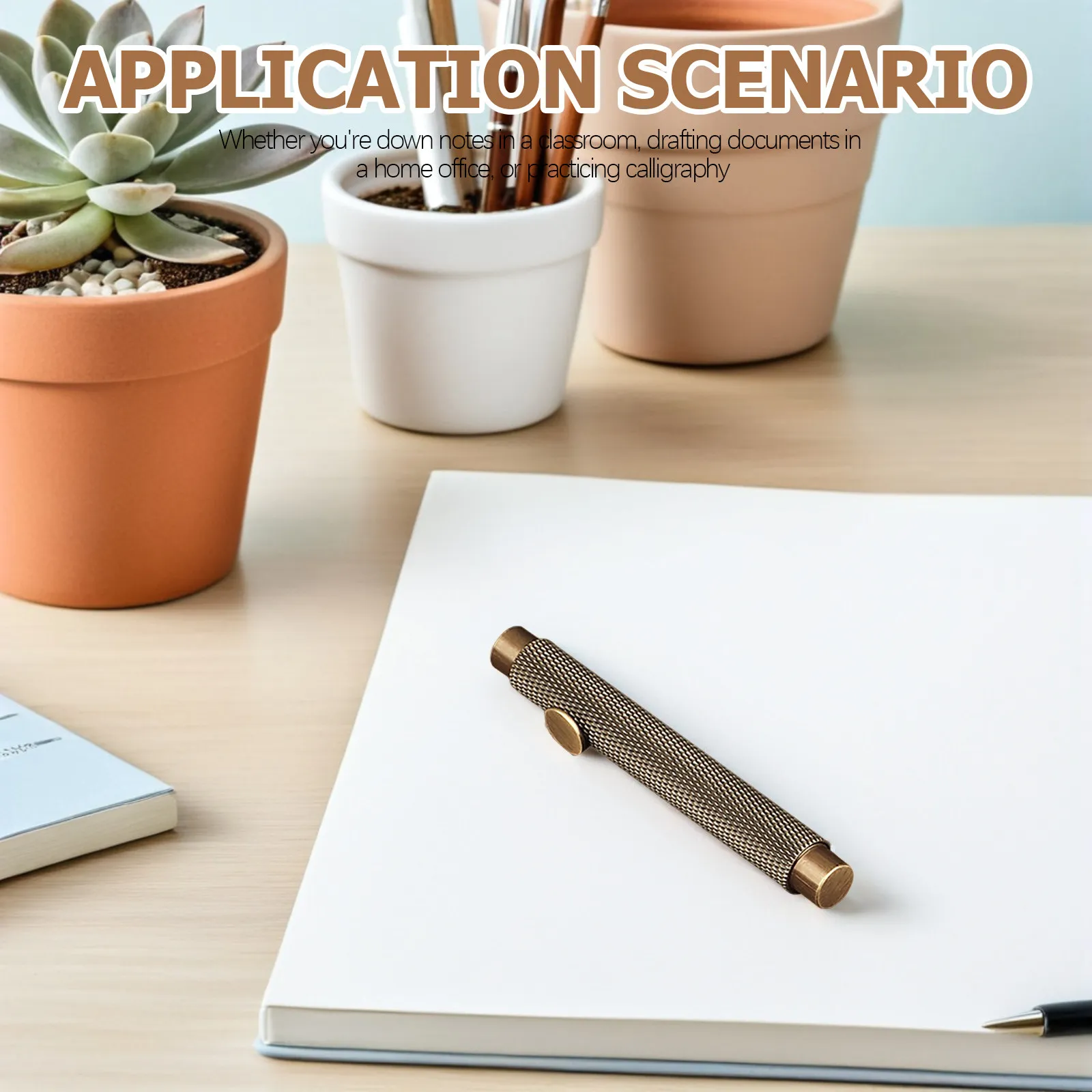 

Portable Brass Fountain Pen Retro Mini Size 0.5mm Tip Smooth Writing Calligraphy Pen for Office School Home Use Refillable