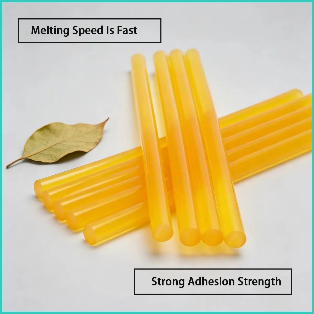 A yellow hot melt adhesive stick with a diameter of 11mm is used for manual DIY, packaging fixation, hardware bonding, etc