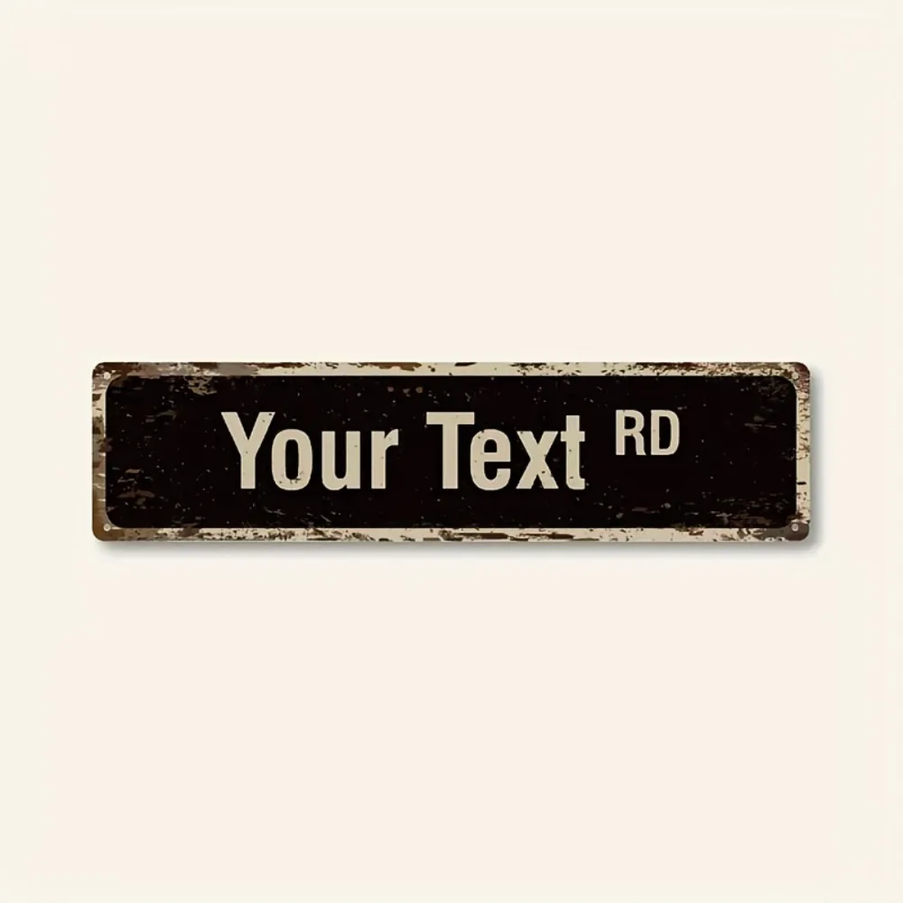 Customizable Metal Street Direction Sign 16x4 Inch Personalized Plaque Stylish Home Room Outdoor Wall Birthday Gift Decor