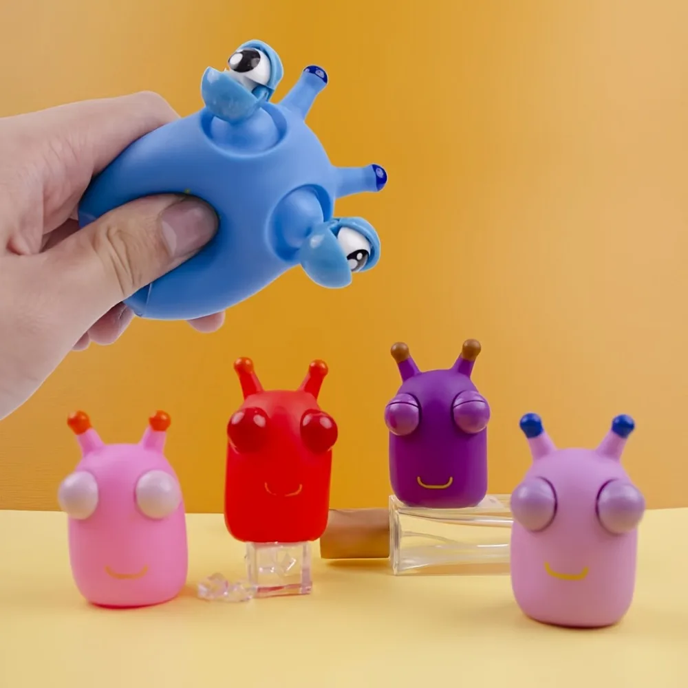 Lustige Insekten lassen ihre Augen auf, wenn es zusammengedrückt haben. Anti-Stress-Entlastungsspielzeug für Kinder und Erwachsene als Geschenk