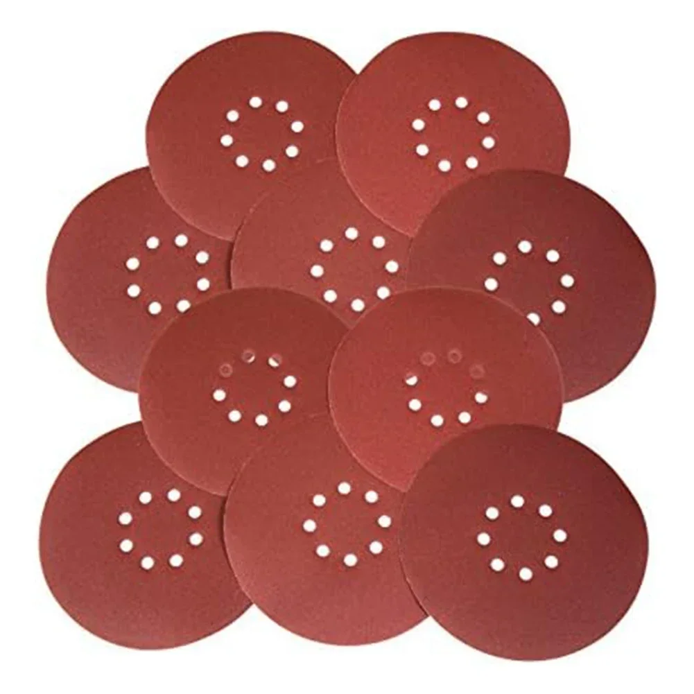 5pcs 9 Inches 225mm 8 Hole Sanding Discs Paper Base Flocking Self-adhesive Sandpaper 60-1200grit Abrasive Sheets Sand Paper