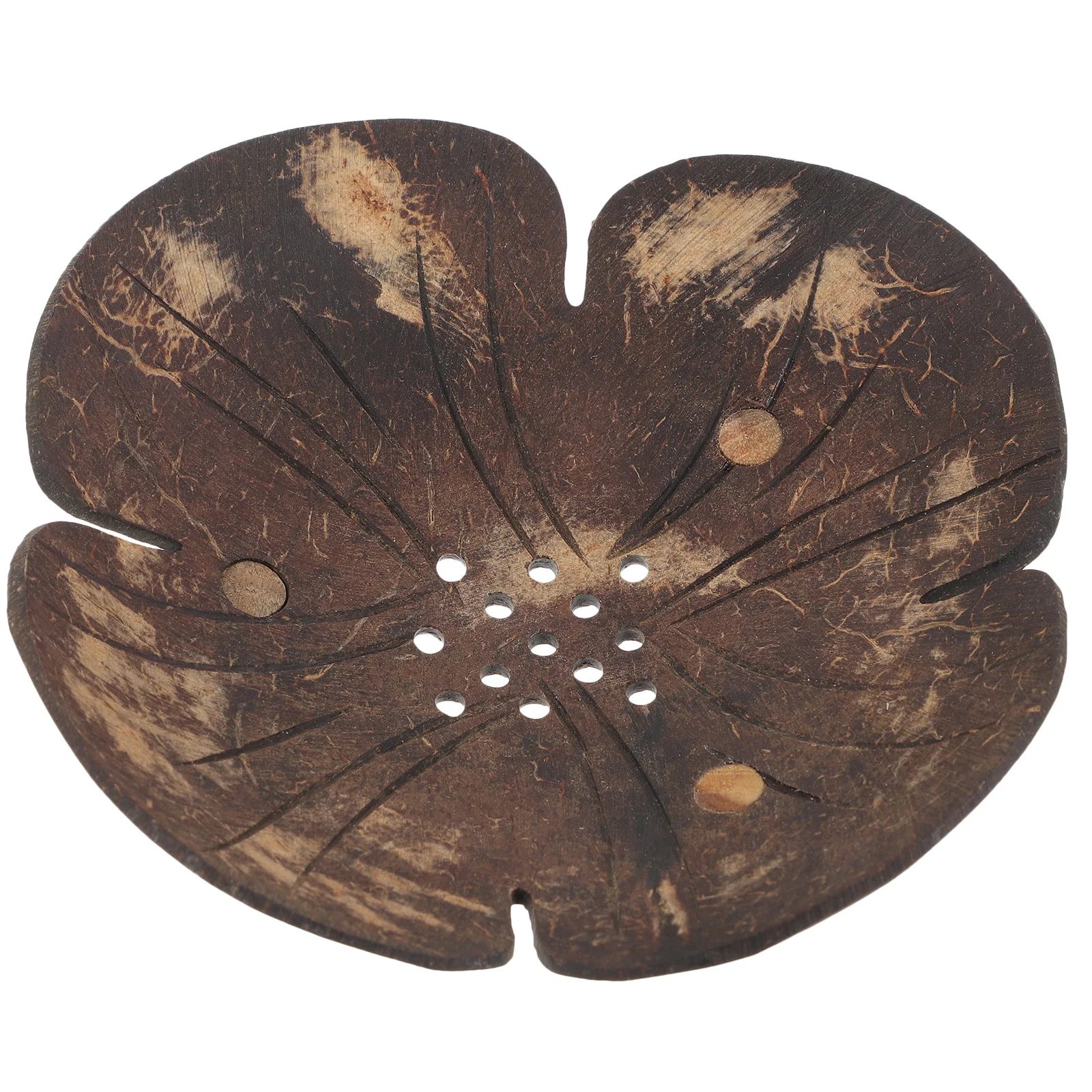 Creative Soap Holder Coconut Shell Dish Shower Bar Shampoo Container Self Draining Bathroom Kitchen Decorative Petal Design
