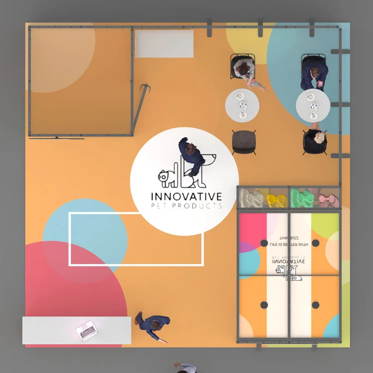 20x20 6x6 suporte de exposição modular reutilizável da exposição comercial feita sob encomenda com suporte da TV