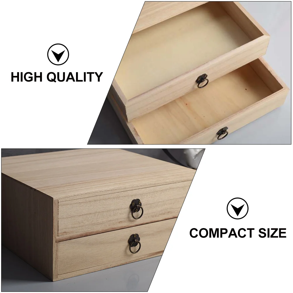 Drawer Box Storage Drawers Wooden Sundries Organizer Container Type Multi-layer Desktop Cypress