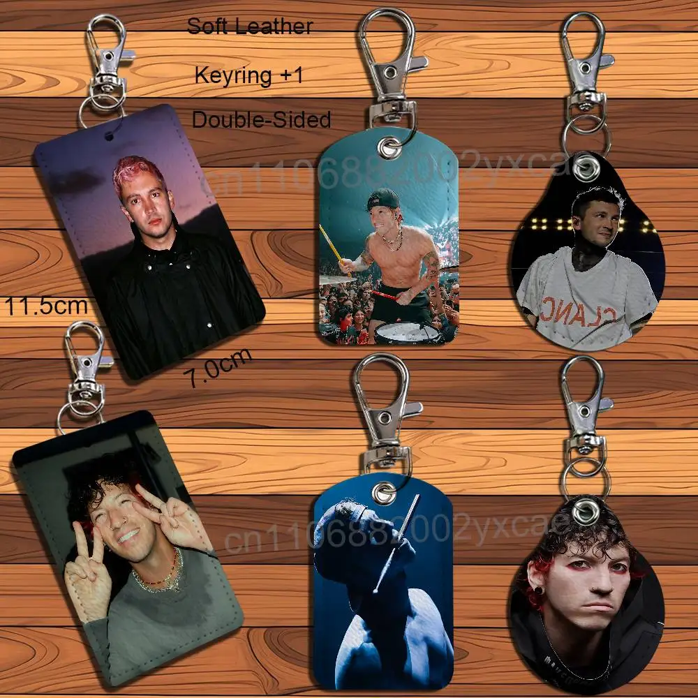 

cool Josh Dun and Tyler Joseph Keychain Holder Suitable For Subway Bank Card Bus Card Case Badge Holder Wallet Card Textured