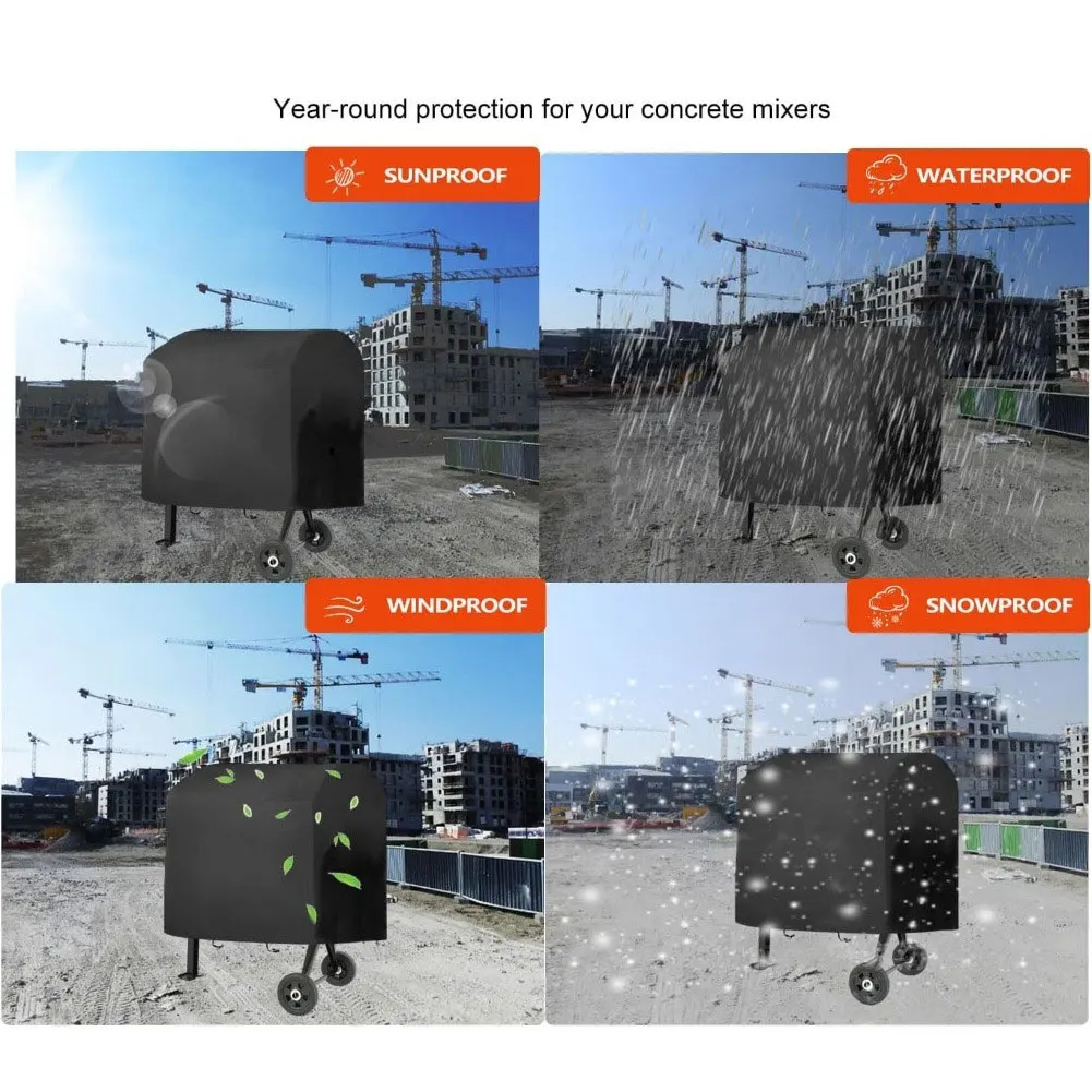 

Водонепроницаемый пылезащитный чехол для уличного бетоносмесителя из ткани Оксфорд 600D, черный, защита от пыли