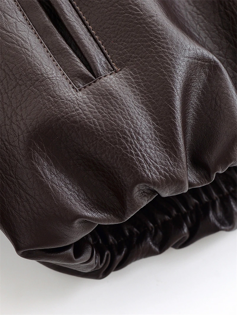 Veste en simili cuir pour femme, nouvelle mode automne-hiver 2021, veste en simili cuir pour femmes, vêtements décontractés et chics pour dames