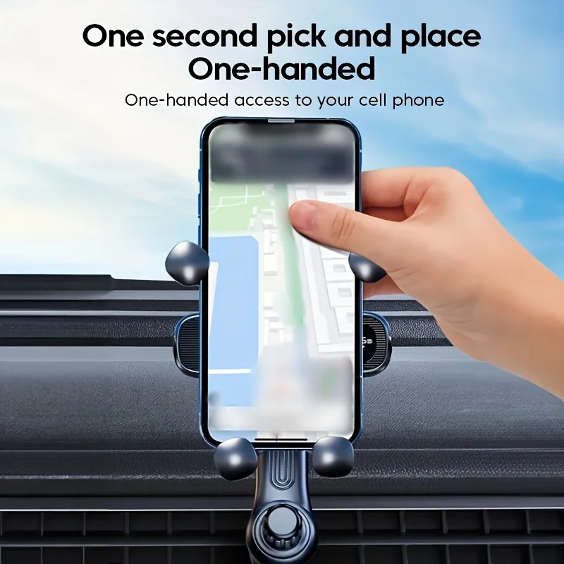 New Gravity Car Phone Holder - Strong Air Vent Clip Mount for Secure Holding, Adjustable Mobile Cell Stand for Hands-Free