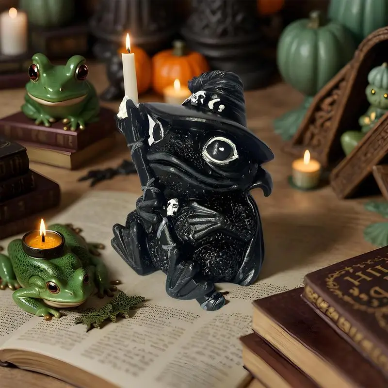 Halloween Animal Statue Black Scary Sculpture Home Decorations Desktop Centerpieces Sheep Cat Frog Resin Collectible Figurines