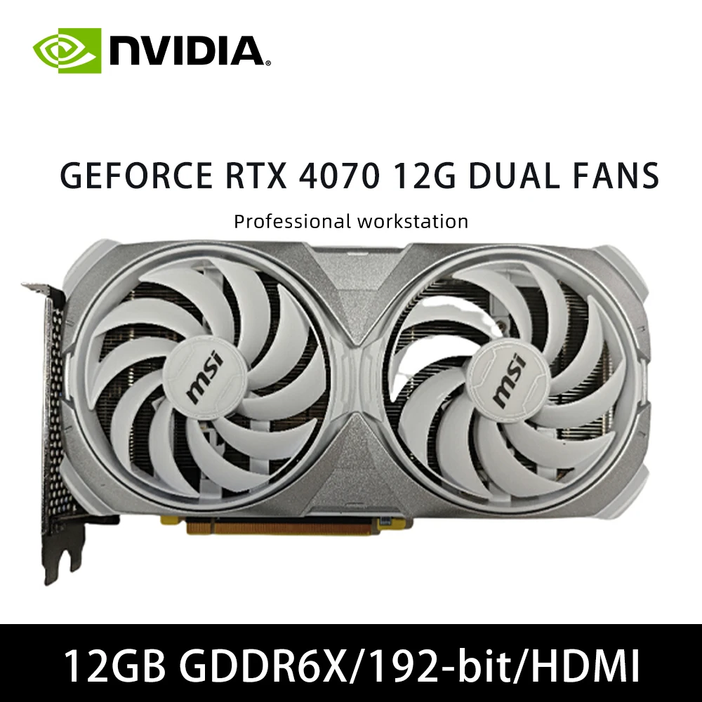 مراوح MSI GeForce RTX 4070 12G GDDR6X المزدوجة ‎ بطاقة رسومات الألعاب NVIDIA تدعم 192bit PCIe 4.0 HDMI DP 8Pin