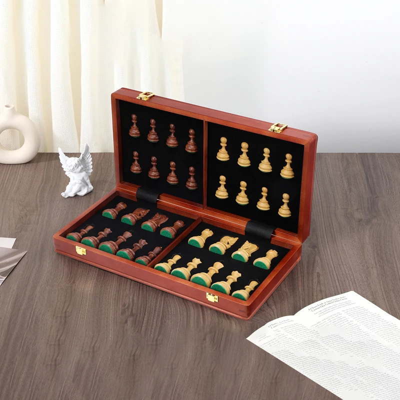 

Шахматная доска из массива дерева 45 см/17,7 дюймов, большие шахматы, высококачественные фигуры с увеличенным королем 9,5 см/3,7 дюйма, набор из 4 утяжеленных пластиковых шахматных фигур.
