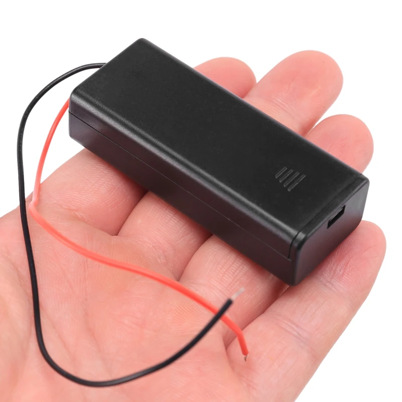 10/Pcs 2 AAA Battery Holder With Switch ON Off And Back Cover With Cord Wire Leads 3V Batteries Storage Box Battery Box