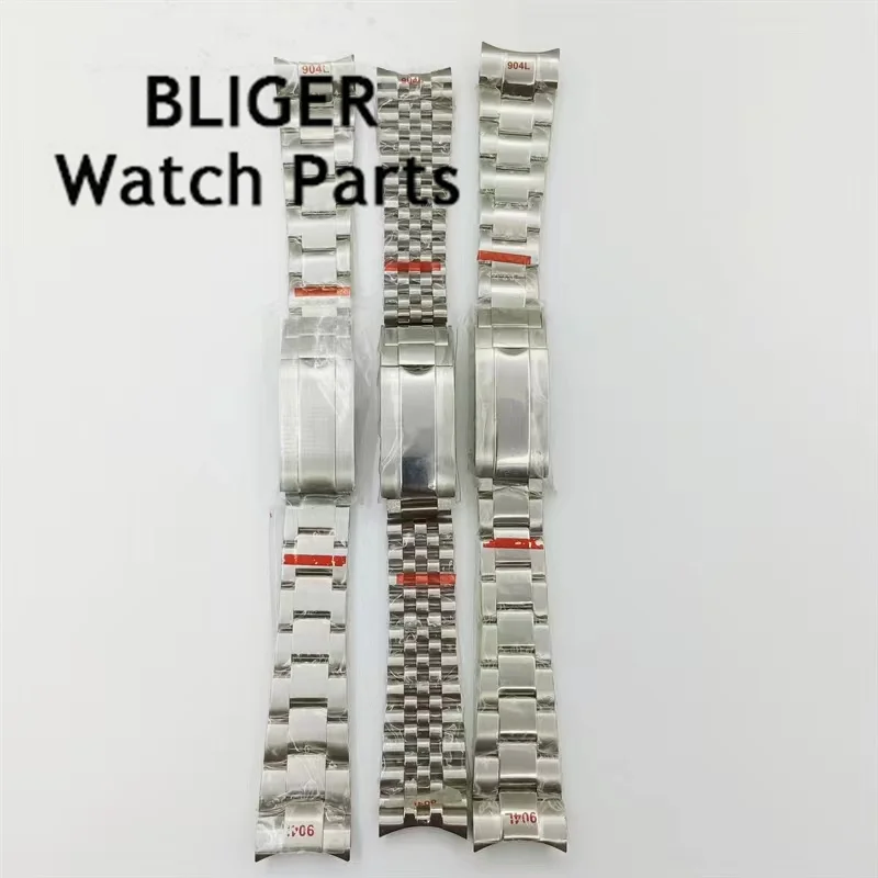 

bliger 20mm 904L Stainless Steel Bracelet Watch Band Folding Buckle Fit 36mm 39mm 40mm Case Strap