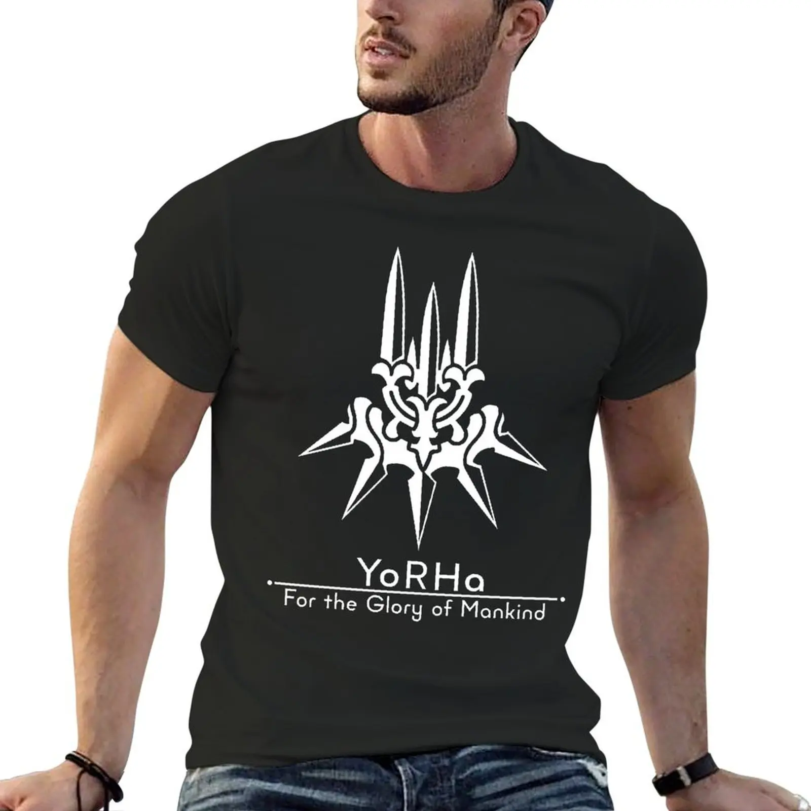 YoRHa-T-shirt ras du cou essentiel JackJone, t-shirts geek drôles, nouveauté, compétition d'activité, taille européenne