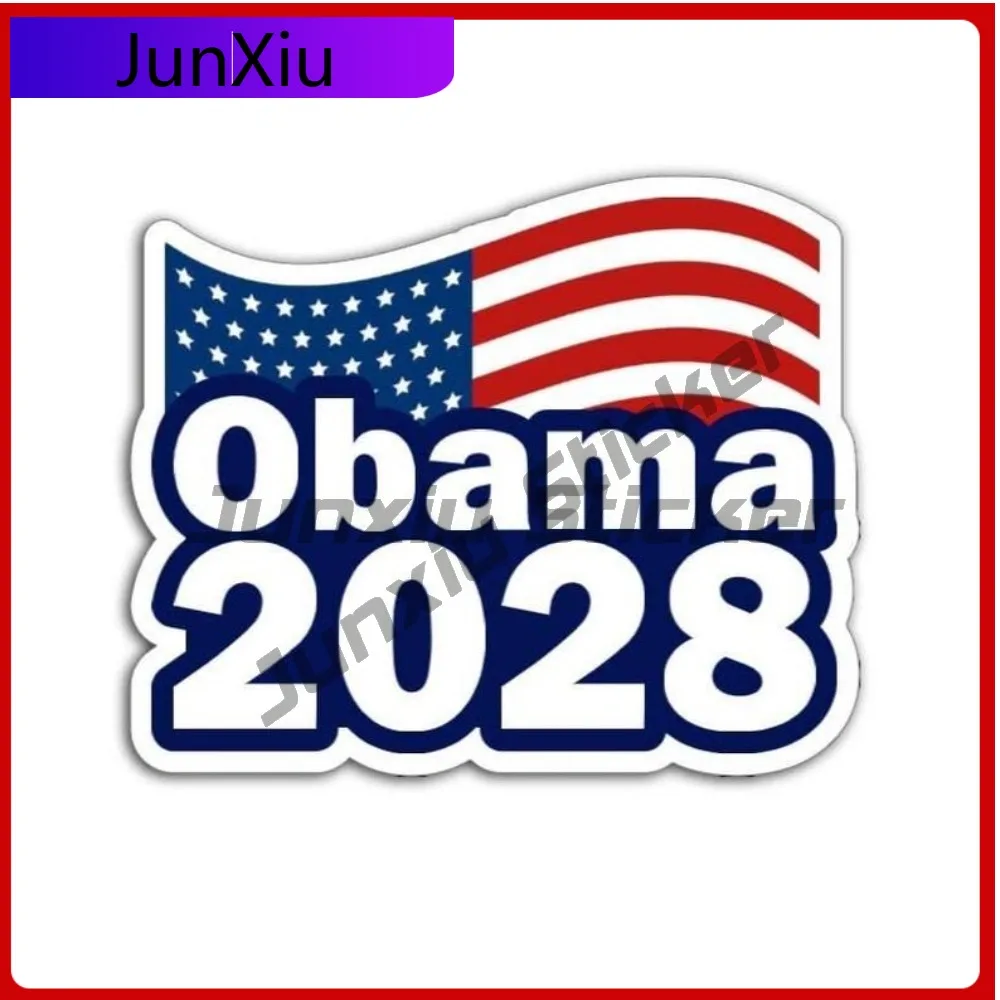 

Obama 2028 Sticker Vinyl Decal American Flag Pro-democracy Racing Decals For Camper Van V125 Motorcycle Stickers Bumper Sticker
