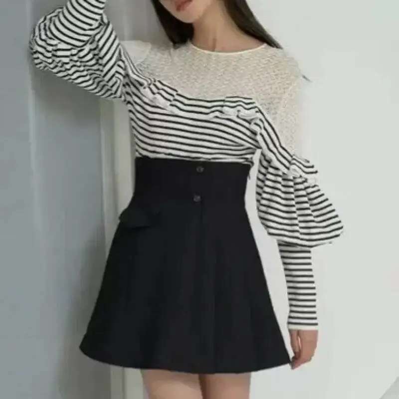 

BabYoung 2025 осень-зима японский студенческий стиль Faldas игривая милая толстая утягивающая плиссированная юбка трапециевидной формы с высокой талией